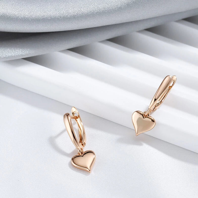 Boucles d'oreilles Coeurs, bijou en alliage plaqué or 585 (14 carats)