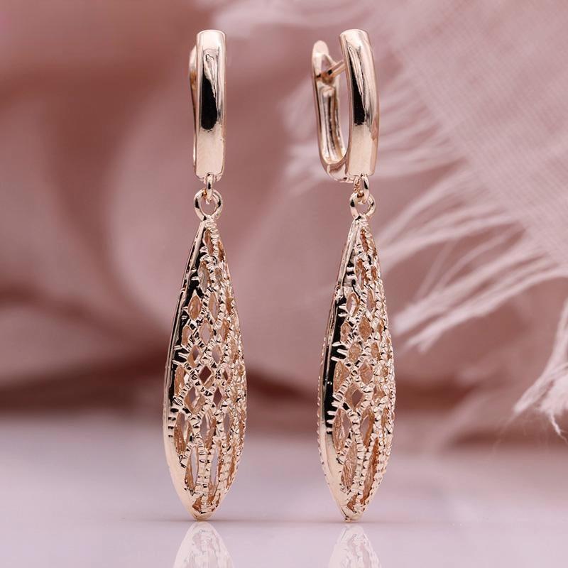 Boucles d'oreilles Design ajouré en alliage plaqué or 585 (14 carats)
