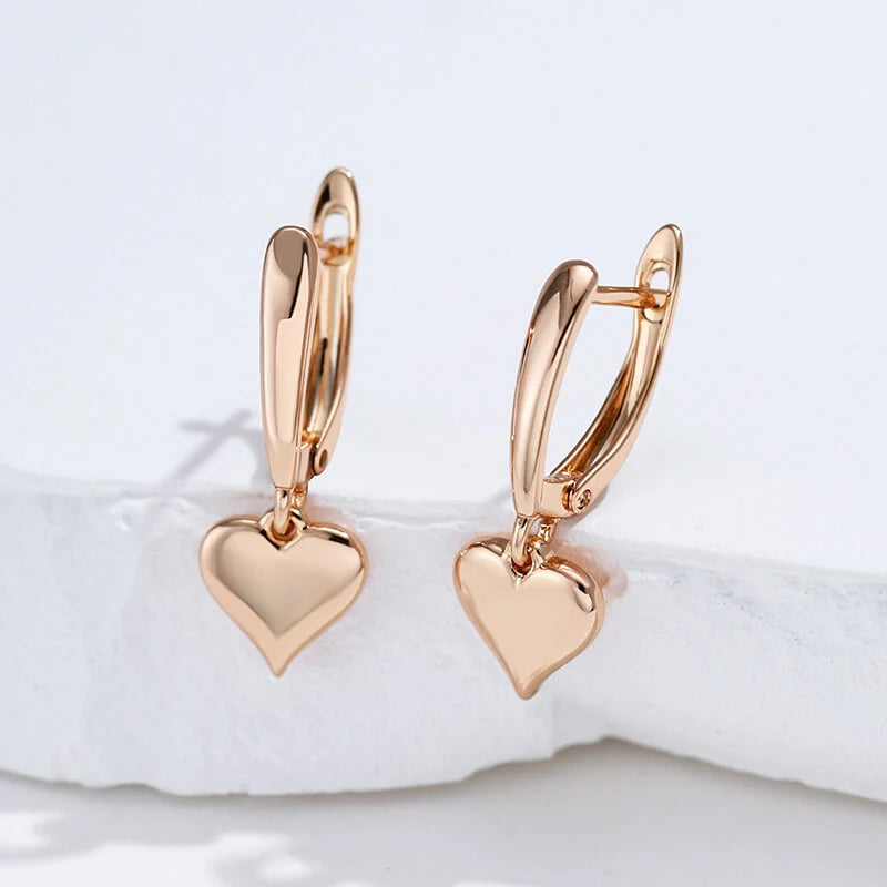 Boucles d'oreilles Coeurs, bijou en alliage plaqué or 585 (14 carats)