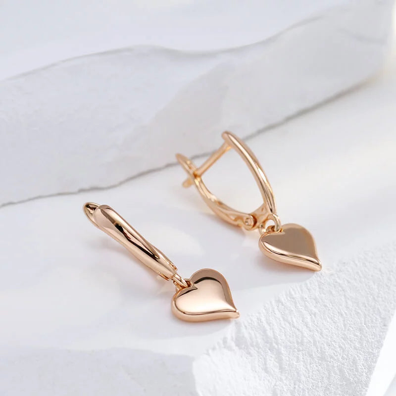Boucles d'oreilles Coeurs, bijou en alliage plaqué or 585 (14 carats)