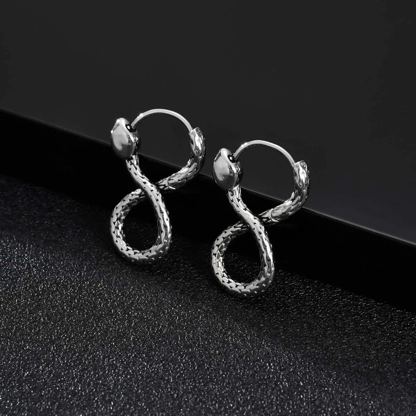 Boucles d'oreilles Serpent, bijou en alliage plaqué argent