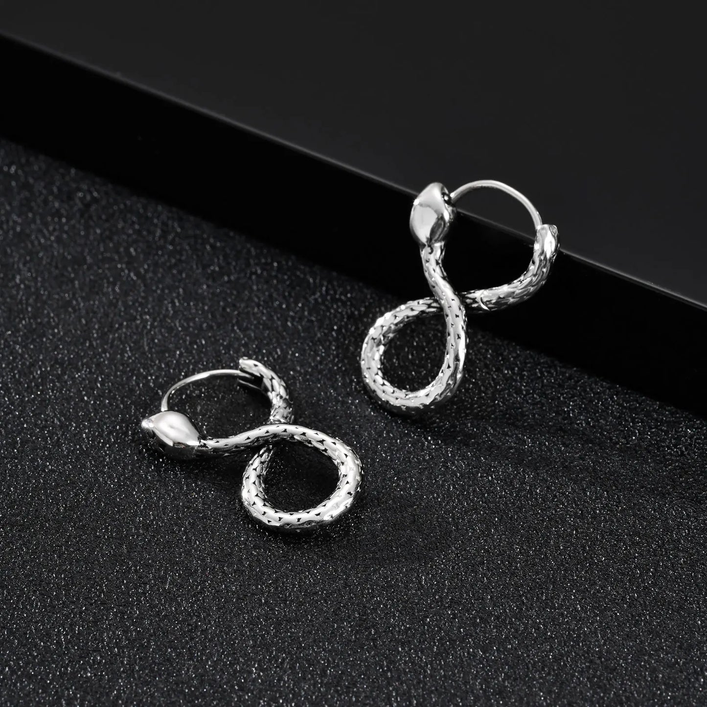 Boucles d'oreilles Serpent, bijou en alliage plaqué argent