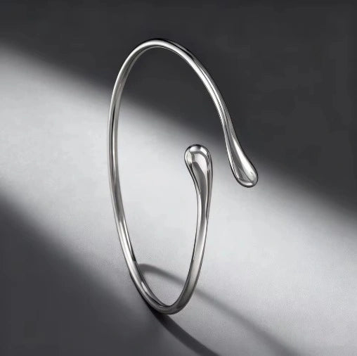 Bracelet jonc ouvert, bijou plaqué argent 925