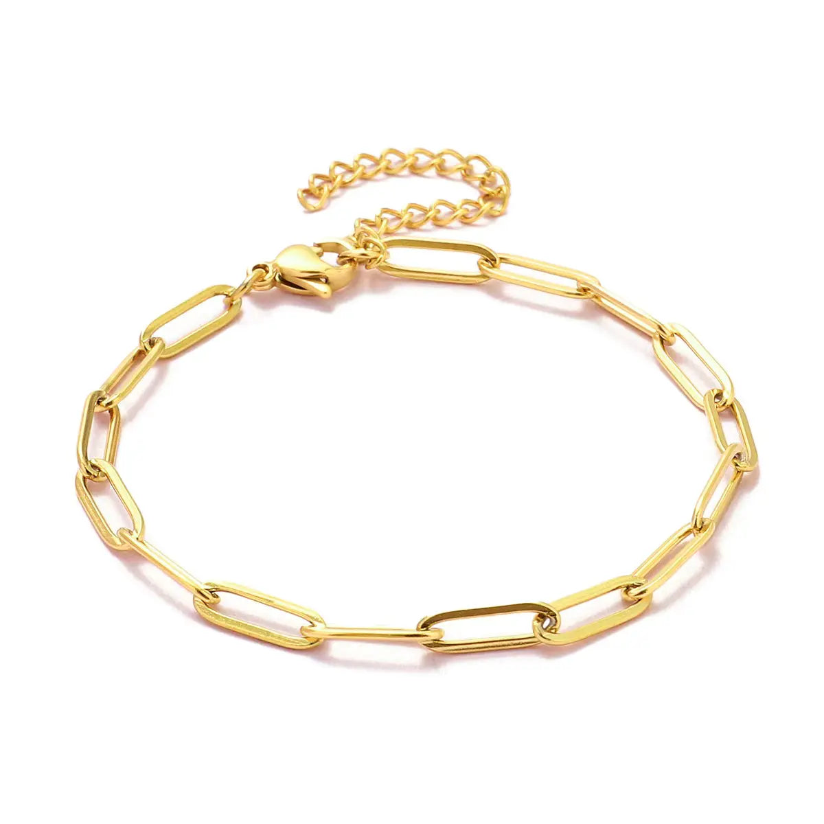 Bracelet trombone, bijou en acier inoxydable doré
