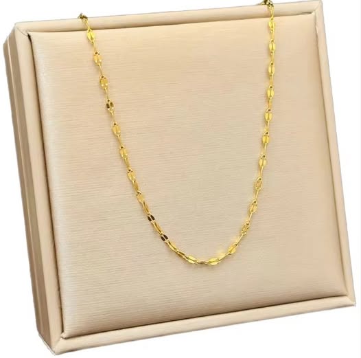 Chaîne maille Lips, bijou en acier inoxydable doré