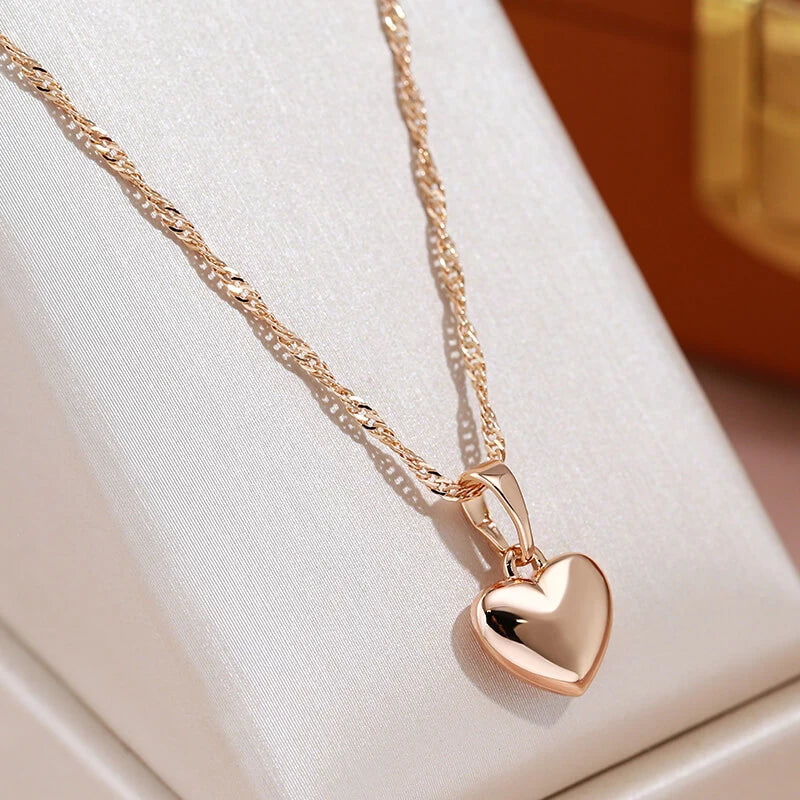 Collier Coeur, bijou en alliage plaqué or 585 (14 carats)