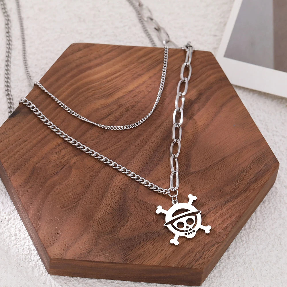 Collier Pirate, bijou en acier inoxydable