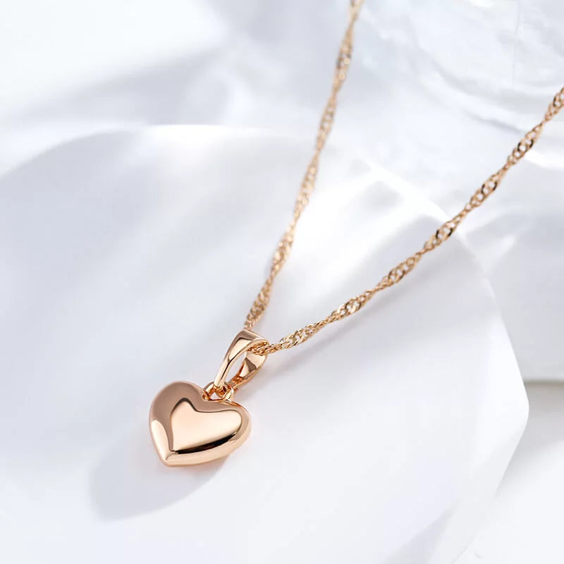 Collier Coeur, bijou en alliage plaqué or 585 (14 carats)
