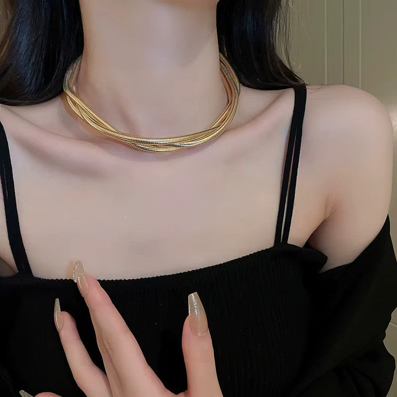 Collier Spirale multirangs, bijou en plaqué or (Copy)