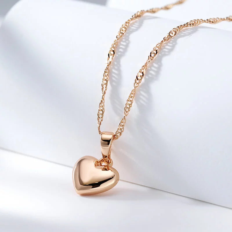 Collier Coeur, bijou en alliage plaqué or 585 (14 carats)