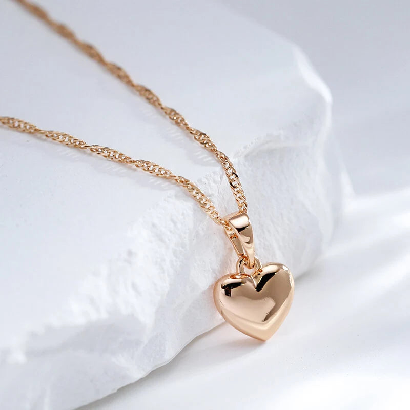 Collier Coeur, bijou en alliage plaqué or 585 (14 carats)