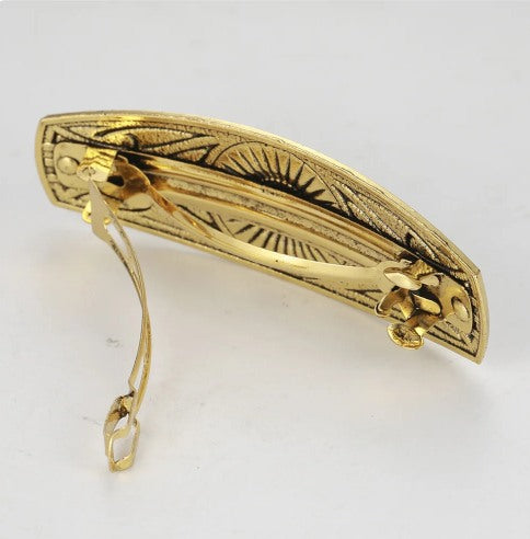 Pince à cheveux soleil, bijou en acier inoxydable doré