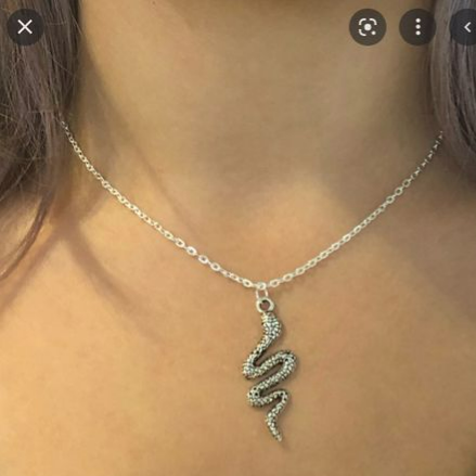 Collier pendentif Serpent, bijou en acier inoxydable argenté