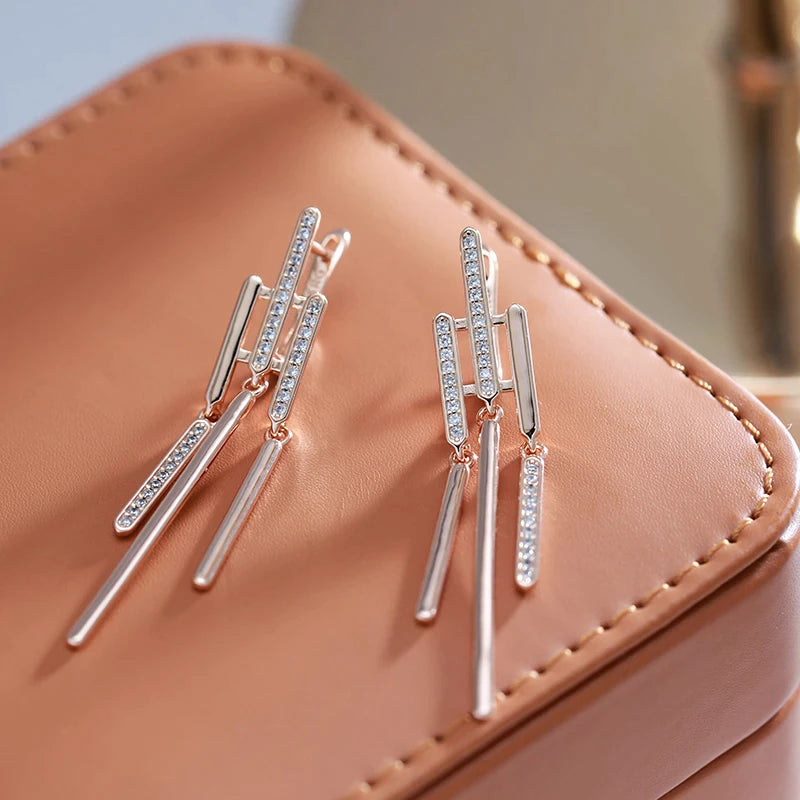 boucles d'oreilles pampilles avec zircons blancs