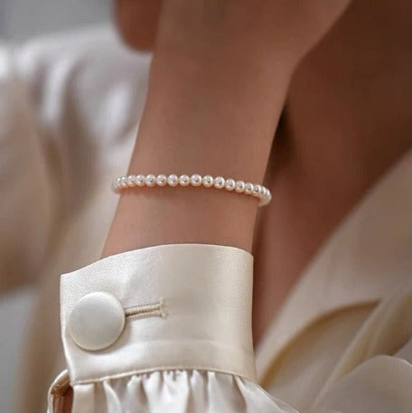 Bracelet de perles nacrées, bijou en acrylique
