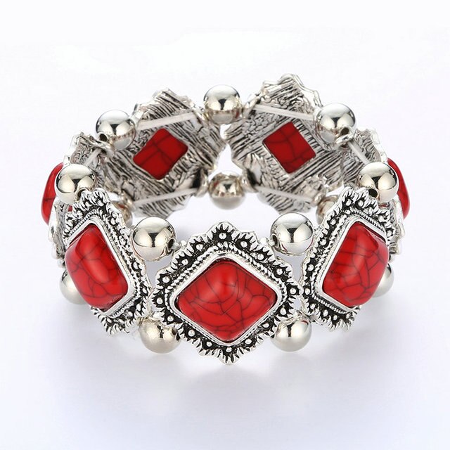 Bracelet bohème en pierre naturelle "jaspe rouge"