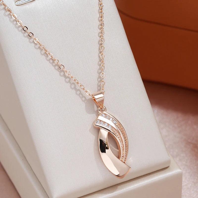 Collier ajouré, bijou en alliage plaqué or 585 (14 ct) et zircons naturels