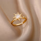 Bague Soleil, bijou en acier inoxydable et en pierre naturelle