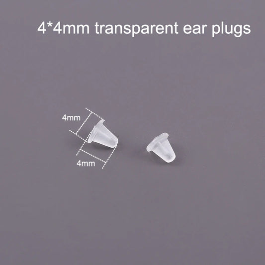 Paire de bouchons poussoirs, en silicone transparent, pour boucles d'oreilles