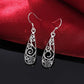 Boucles d'oreilles Arabesques, bijou plaqué argent