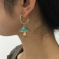 Boucles d'oreilles champignon, bijou en plaqué or et en émail