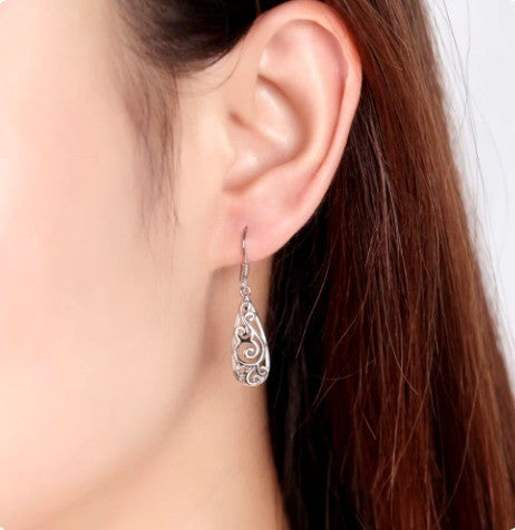 Boucles d'oreilles Arabesques, bijou plaqué argent