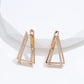 Boucles d'oreilles Triangles avec zircons blancs, bijou en plaqué or rose