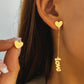 Boucles d'oreilles Love, bijou en acier inoxydable doré