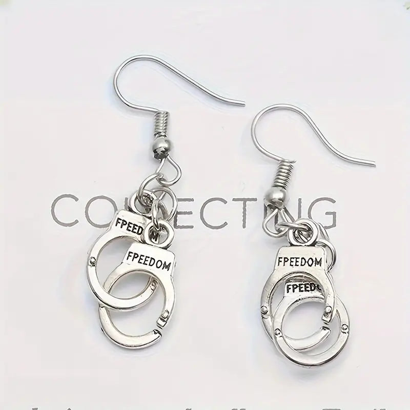Boucles d'oreilles Menottes, bijou en acier inoxydable