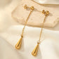 Boucles d'oreilles pendantes Gouttes, bijou en acier inoxydable doré