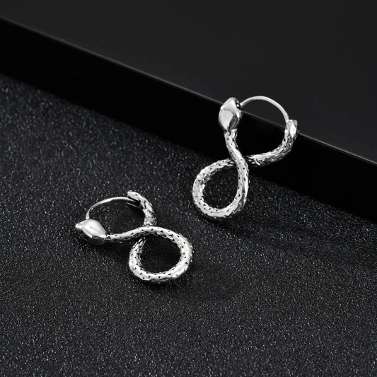 Boucles d'oreilles Serpent, bijou en alliage plaqué argent