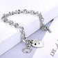 Bracelet à breloques duo de coeurs, bijou en acier inoxydable