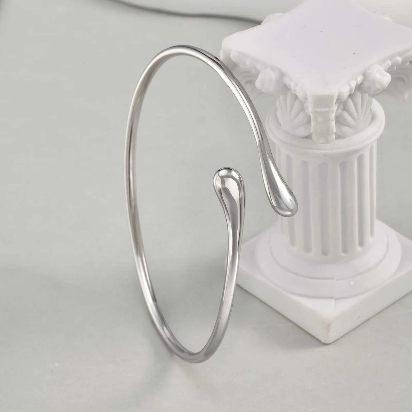 Bracelet jonc ouvert, bijou plaqué argent 925