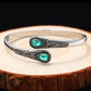 Bracelet bangle ouvert en pierre naturelle agate verte