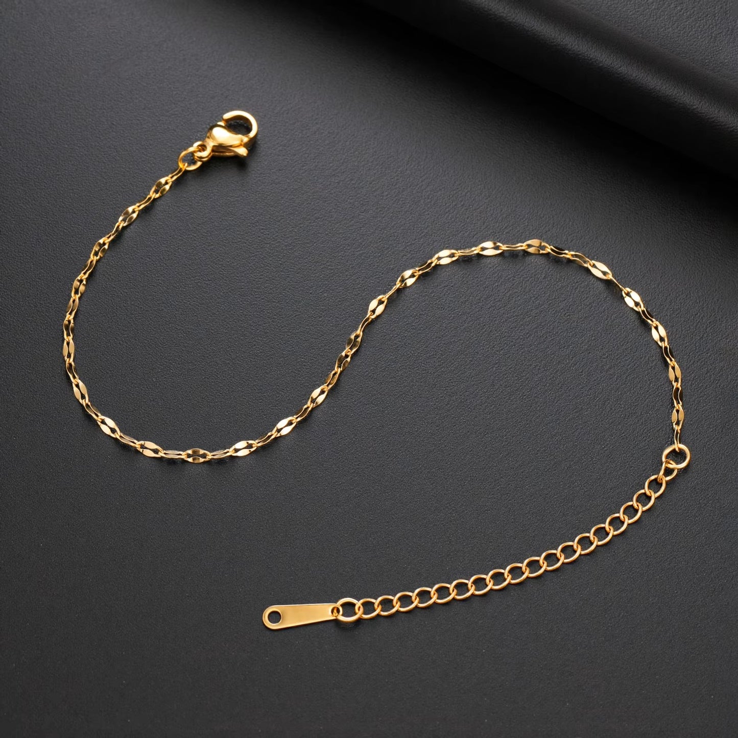 Bracelet Maille Lips, bijou en acier inoxydable doré