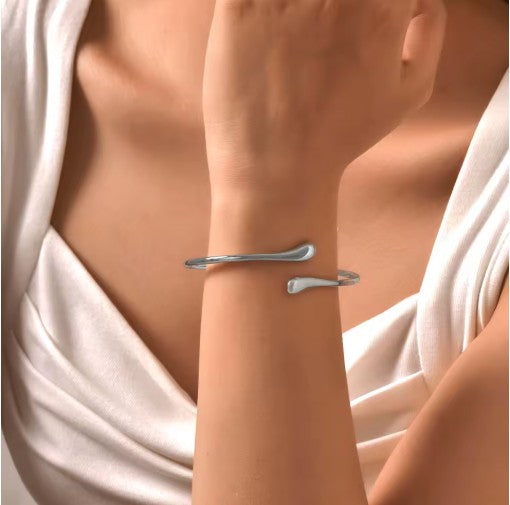 Bracelet jonc ouvert, bijou plaqué argent 925