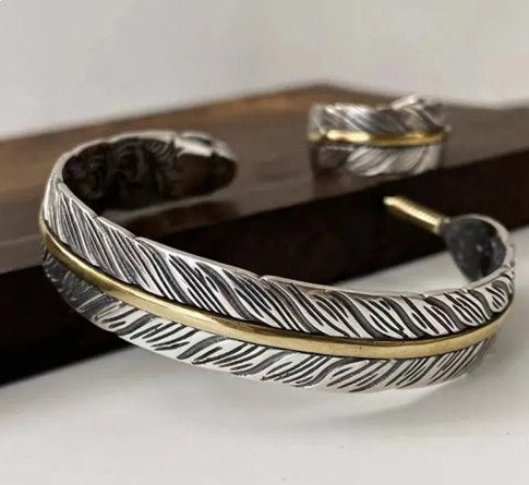 Bracelet Plume, bijou en plaqué argent