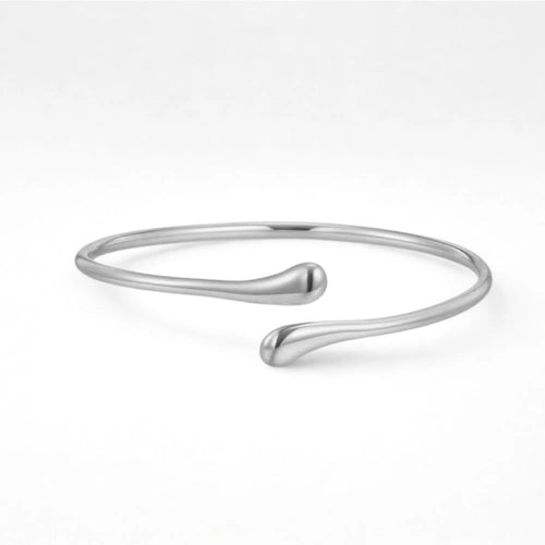 Bracelet jonc ouvert, bijou plaqué argent 925
