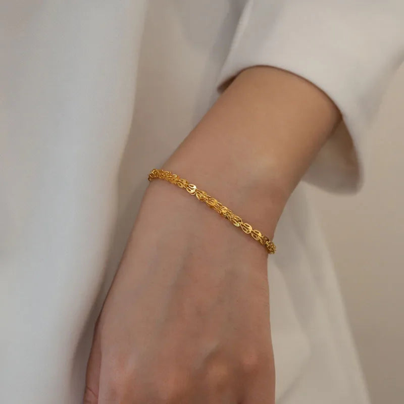 Bracelet "épis de blé", bijou en acier inoxydable