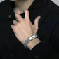 Bracelet pour hommes, maille tressée, bijou en acier inoxydable argenté