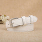 Ceinture fine, blanche, en cuir véritable