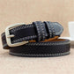 Ceinture fine, noire, en cuir véritable