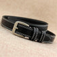 Ceinture fine, noire, en cuir véritable