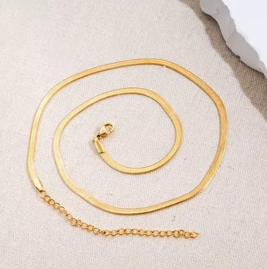 Chaîne maille chevron, bijou en acier inoxydable doré