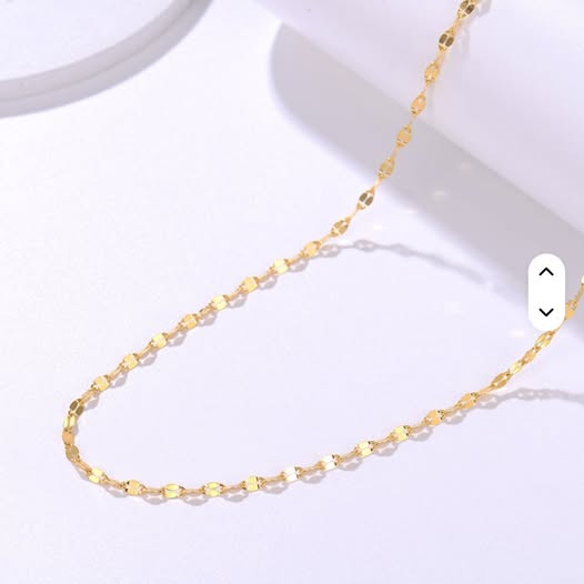 Chaîne maille Lips, bijou en acier inoxydable doré