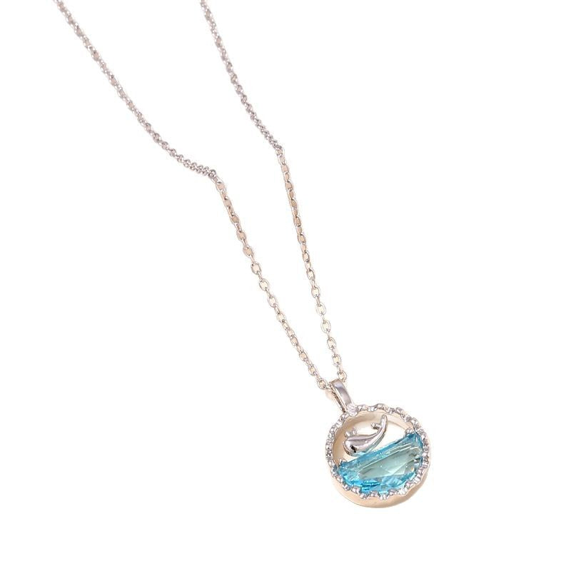 Collier Baleine, bijou en acier inoxydable argenté
