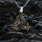 Collier Noeud de Vikings, bijou en acier inoxydable argenté et doré