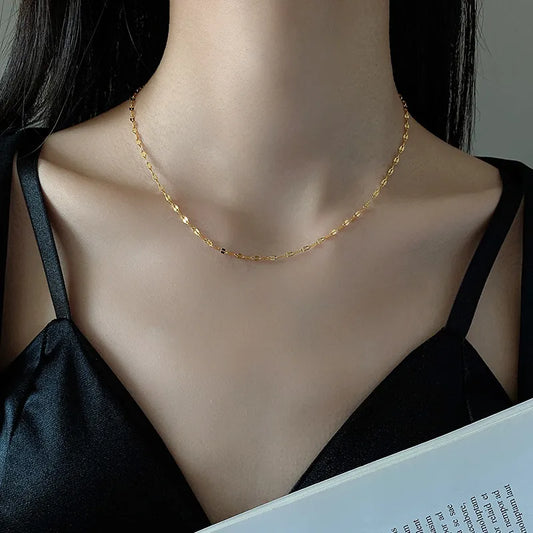 Collier ras-de-cou en maille grain de café, bijou en acier inoxydable doré