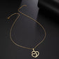 Collier pendentif Duo de coeurs, bijou en acier inoxydable doré