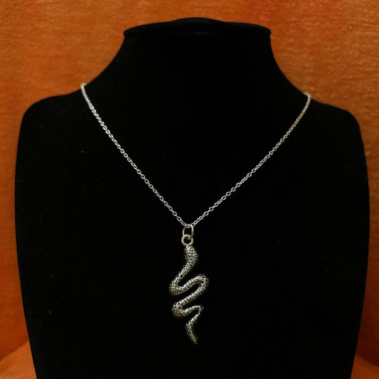 Collier pendentif Serpent, bijou en acier inoxydable
